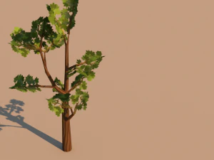 painted tree lowpoly 3D Model