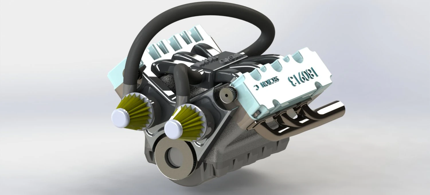v6 engine full 3D Print Model .c4d .max .obj .3ds .fbx .stl .blend 
