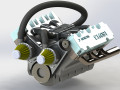 V6 engine full 3D-Modell