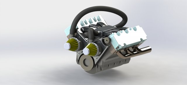v6 engine full 3D Принт Модель .c4d .max .obj .3ds .fbx .stl .blend 
