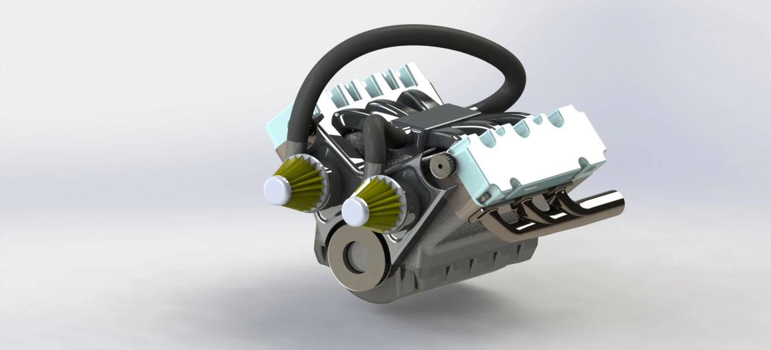 v6 engine full 3D Print Model .c4d .max .obj .3ds .fbx .stl .blend