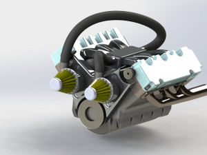 v6 engine full 3D 프린트 모델