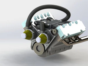 v6 엔진이 가득 찼습니다. 3D 프린트 모델