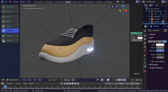 led shoe 3D Model .c4d .max .obj .3ds .fbx .stl .blend 