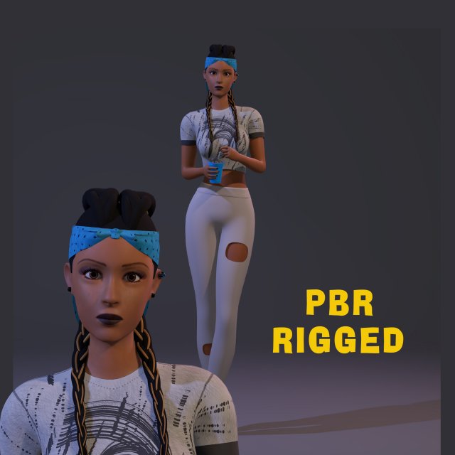 3d character kelly Model 3D .c4d .max .obj .3ds .fbx .stl .blend 