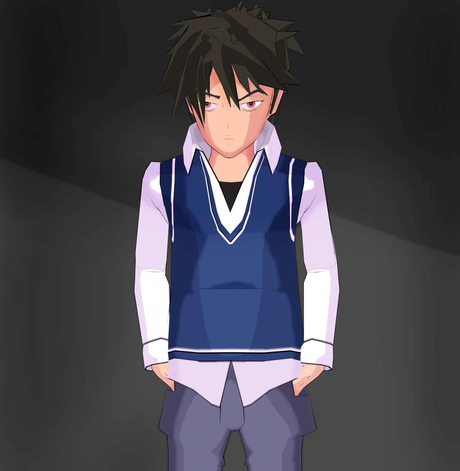 schoolboy anime character 3D Model .c4d .max .obj .3ds .fbx .stl .blend 