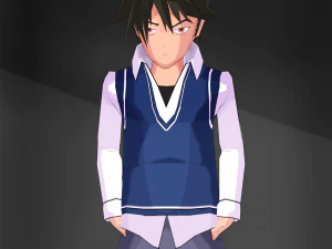 персонаж аніме школяр 3D Модель