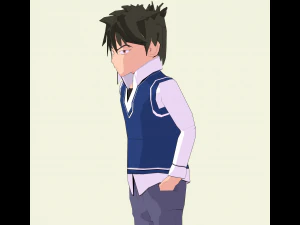 schoolboy anime character 3D Model