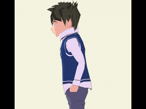 schoolboy anime character 3D Model