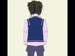 schoolboy anime character 3D Model
