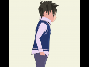 schoolboy anime character 3D Model