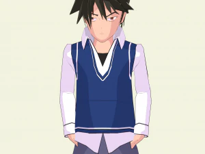 schoolboy anime character 3D Model