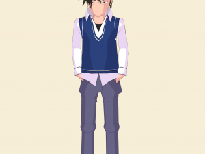 schoolboy anime character 3D Model
