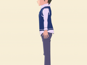 schoolboy anime character 3D Model