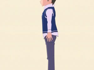 schoolboy anime character 3D Model