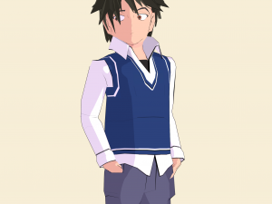 schoolboy anime character 3D Model