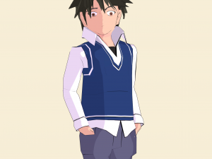 schoolboy anime character 3D Model