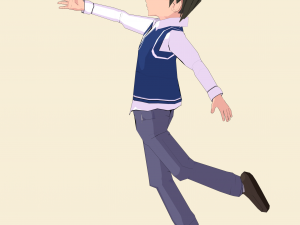 schoolboy anime character 3D Model