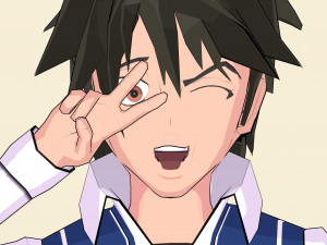 schoolboy anime character 3D Model