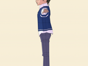 schoolboy anime character 3D Model
