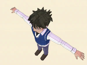 schoolboy anime character 3D Model