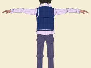 schoolboy anime character 3D Model