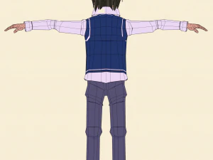 schoolboy anime character 3D Model