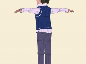 schoolboy anime character 3D Model