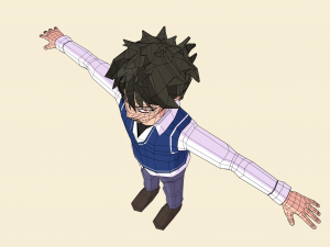 schoolboy anime character 3D Model
