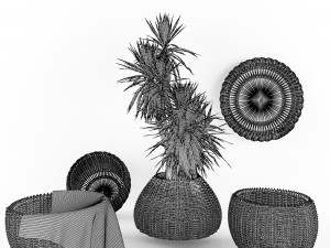 decor straw basket 3D 模型