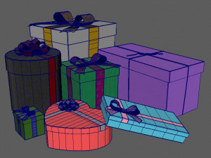 christmas gift box set Modelo 3D