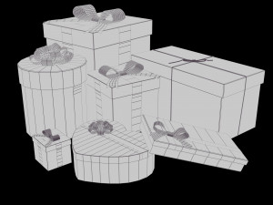 christmas gift box set Modelo 3D