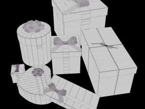 christmas gift box set 3D Model