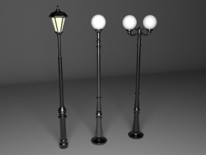 street lantern set Modello 3D