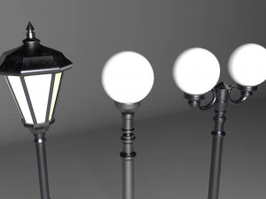 street lantern set 3D Model