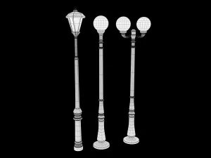 street lantern set 3D Model