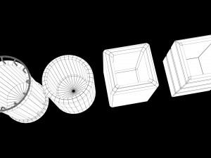 concrete bin set pack 3D Model