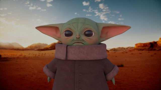 baby yoda the mandalorian star wars 3Dモデル .c4d .max .obj .3ds .fbx .stl .blend 