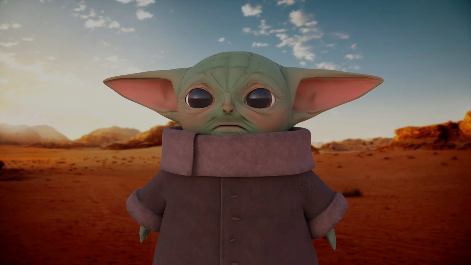 baby yoda the mandalorian star wars 3D Model .c4d .max .obj .3ds .fbx .stl .blend 