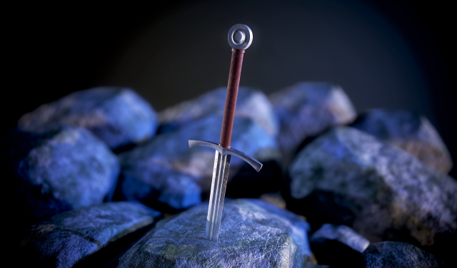 the sword in the stone 3D Model .c4d .max .obj .3ds .fbx .stl .blend 