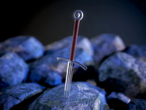 la spada nella roccia Modello 3D