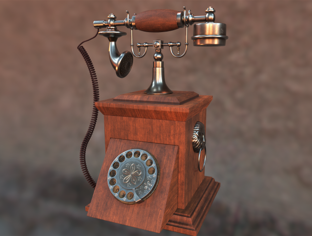 old vintage phone Modelo 3D .c4d .max .obj .3ds .fbx .stl .blend 