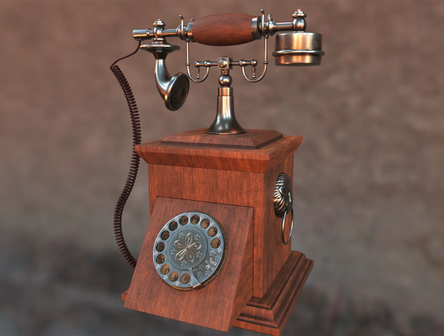 old vintage phone 3D Model .c4d .max .obj .3ds .fbx .stl .blend 