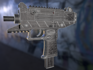 iwi uzi pro pistol 3D 模型