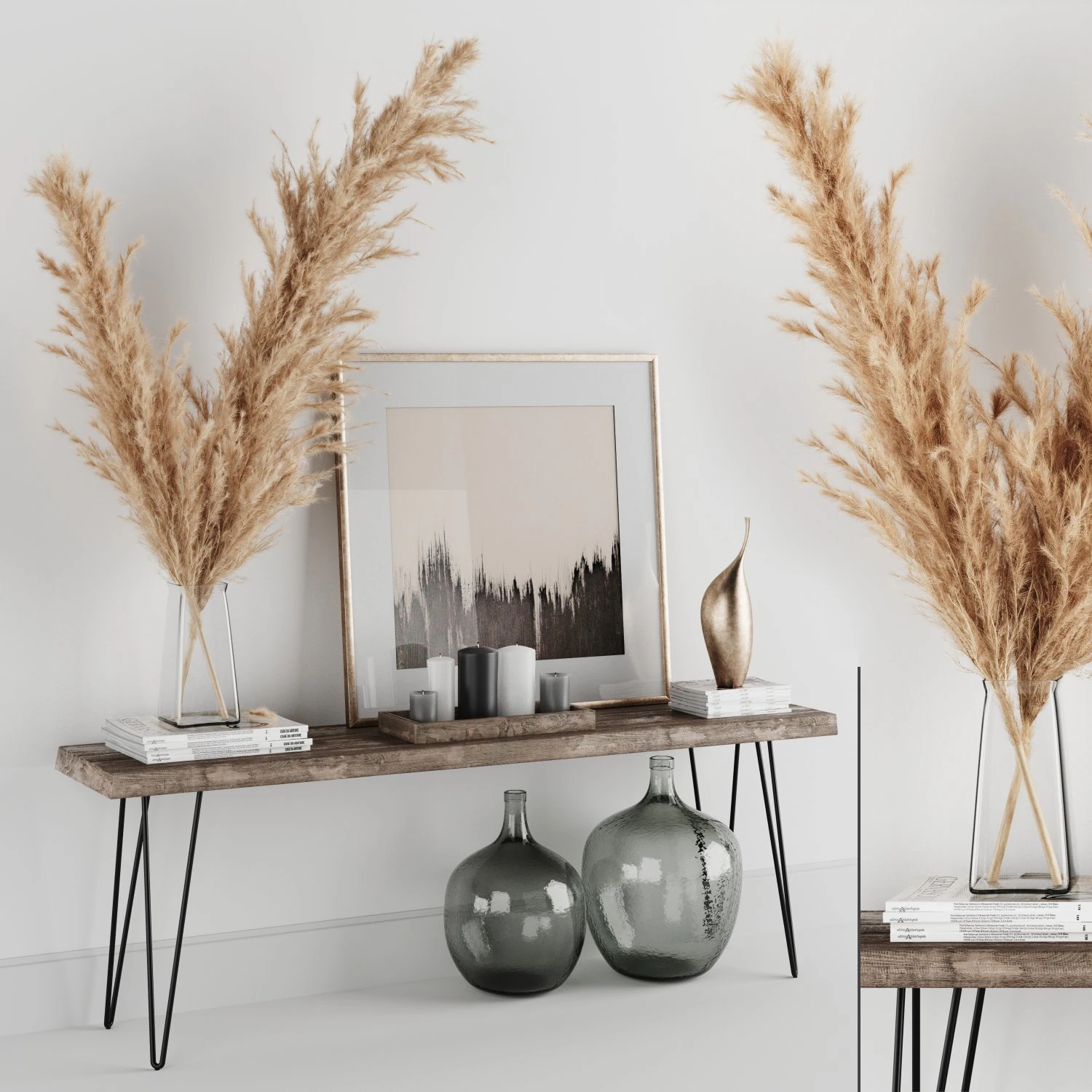 decoration set 01 pampas console 3D Model .c4d .max .obj .3ds .fbx .stl .blend