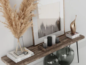 decoration set 01 pampas console 3D Model