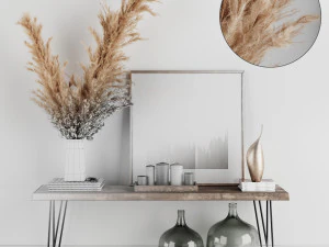 decoration set 01 pampas console 3D Model