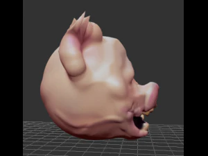 deformed pig head model 3D Model