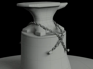 Rusty anvil and hammer - particle sparks 3D Model