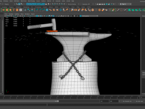 Rusty anvil and hammer - particle sparks 3Dモデル